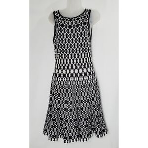 Alice + Olivia Black Knit Fit And Flare Dress